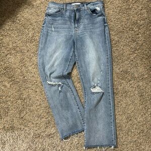 Ultra High Rise Ankle/Cropped Jeans, Distressed/Torn
